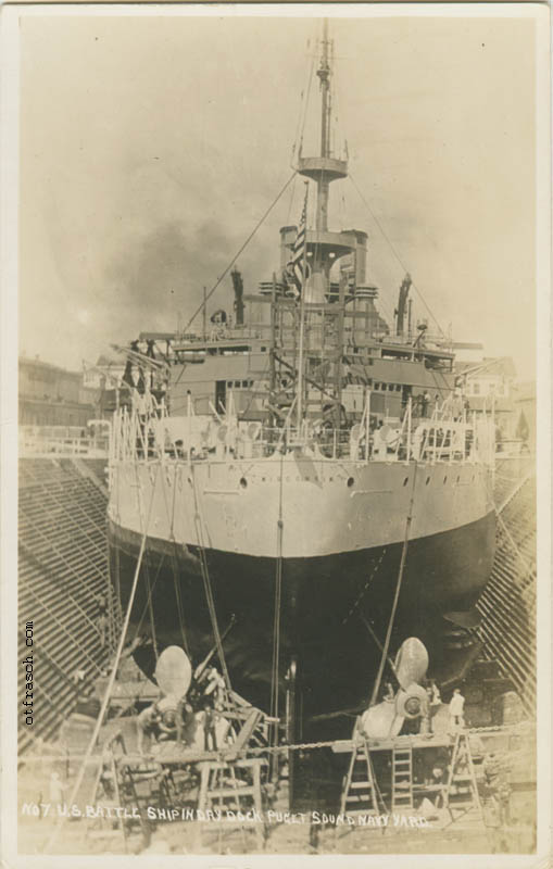 Copy of Image 138 - U.S. Battle Ship in Dry Dock Puget Sound Navy Yard