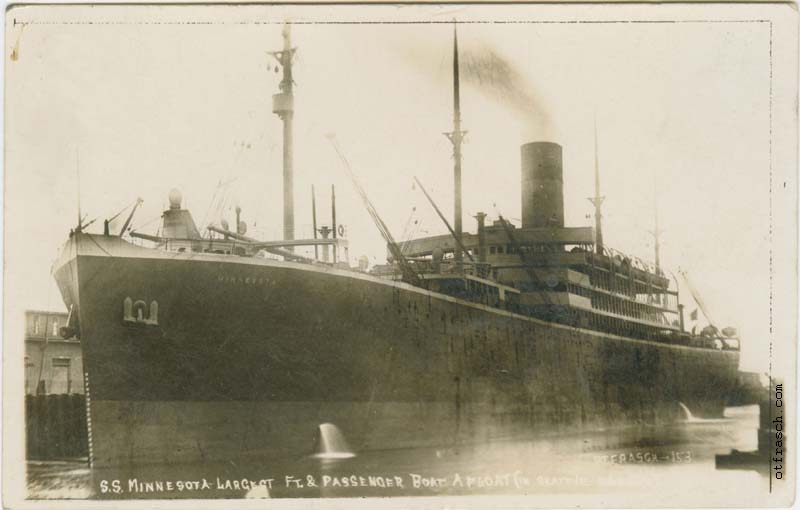 Image 153 - S.S. Minnesota Largest Ft. & Passenger Boat Afloat (In Seattle Harbor)