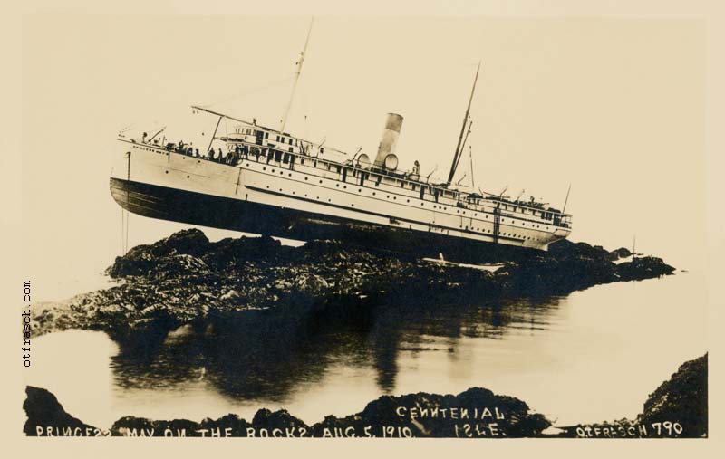Image 790 - Princess May on the Rocks Aug. 5, 1910 Cenntenial Isle