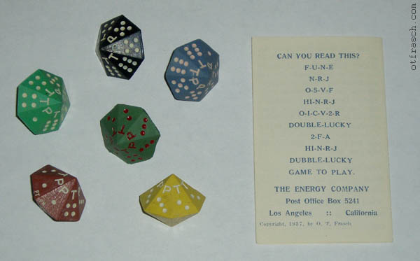 Dubble Lucky Dice and Brochure